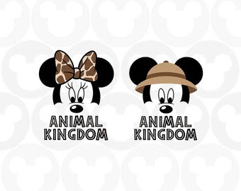 Mickey Minnie Mouse, Animal Kingdom, Safari Hat, Giraffe, Head Ears Bow, Svg Png Formats, Instant Download, Silhouette Cameo, Cricut