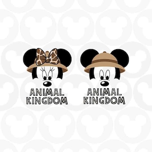 Mickey Minnie Mouse, Animal Kingdom, Safari Hat, Giraffe, Head Ears Bow, Svg Png Formats, Instant Download, Silhouette Cameo, Cricut