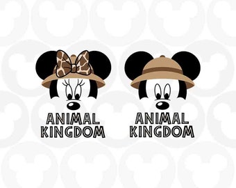 Mickey Minnie Mouse, Animal Kingdom, Safari Hat, Giraffe, Head Ears Bow, Svg Png Formats, Instant Download, Silhouette Cameo, Cricut