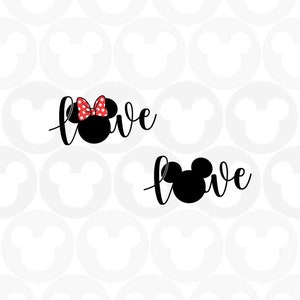 Mickey Minnie Mouse, Love, Valentines Day, Hand Lettering, Svg Png Formats, Instant Download, Silhouette Cameo, Cricut
