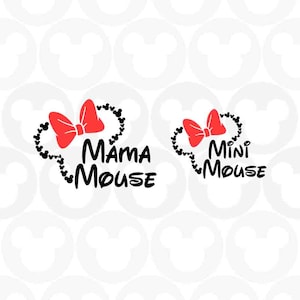 Mama Mouse, Mini Mouse, Family, Matching Designs, Head Ears Bow, Svg Png Formats, Instant Download, Silhouette Cameo, Cricut