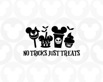 No Tricks Just Treats, Halloween Snacks, Jack Face, Svg Png Formats, Instant Download, Silhouette Cameo, Cricut