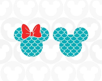 Mickey Minnie Maus, Meerjungfrau, Ohrenschleife, Svg Png Formate, Sofort Download, Silhouette Cameo, Cricut