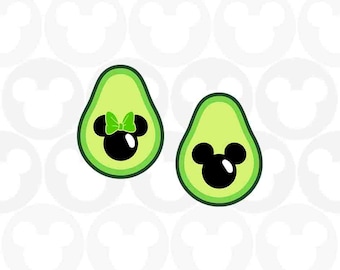 Avocado, Mickey Minnie Mouse, Ears Bow, Summer, Svg Png Formats, Instant Download, Silhouette Cameo, Cricut