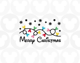 Christmas Lights, Mickey Mouse, Ears Head Light, Holiday String Lights, Svg Png Formats, Instant Download, Silhouette Cameo, Cricut