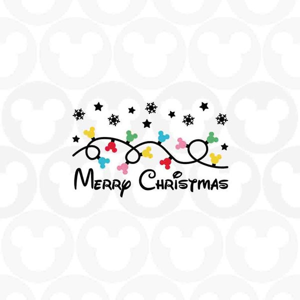 Christmas Lights, Mickey Mouse, Ears Head Light, Holiday String Lights, Svg Png Formats, Instant Download, Silhouette Cameo, Cricut