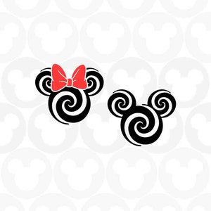 Swirl, Christmas, Mickey Minnie Mouse, Svg Png Formats, Instant Download, Silhouette Cameo, Cricut