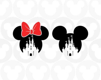 Mickey Minnie Mouse, Castle Head Ears Bow, Svg Png Formats, Instant Download, Silhouette Cameo, Cricut