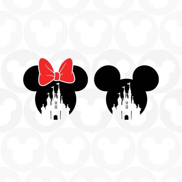 Mickey Minnie Mouse, Castle Head Ears Bow, Svg Png Formats, Instant Download, Silhouette Cameo, Cricut