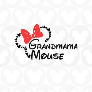 Grandmama Mouse, Family, Matching Designs, Head Ears Bow, Svg Png Formats, Instant Download, Silhouette Cameo, Cricut