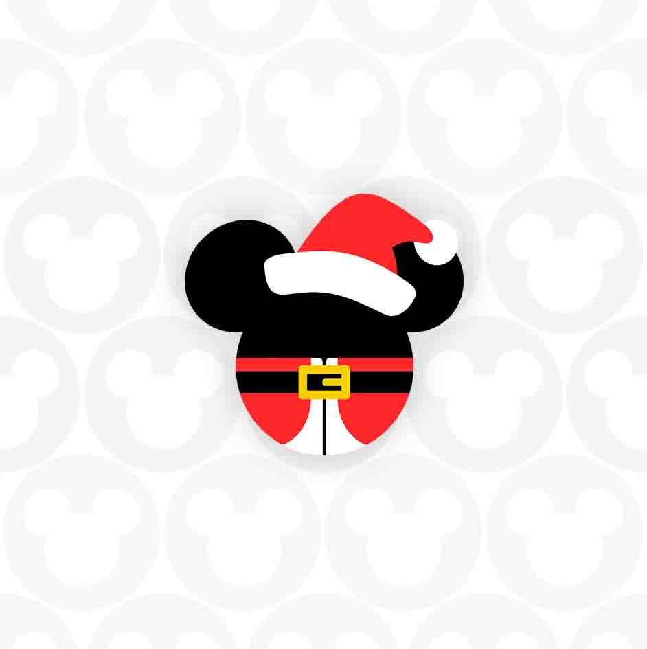 Santa Claus, Christmas, Santa Hat, Mickey Mouse, Svg Png Formats, Instant Download, Silhouette Cameo, Cricut