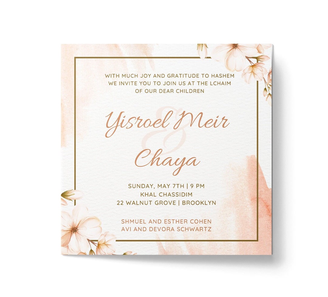 Vort Invitation, L’chaim Invitation, Engagement Announcement, Canva