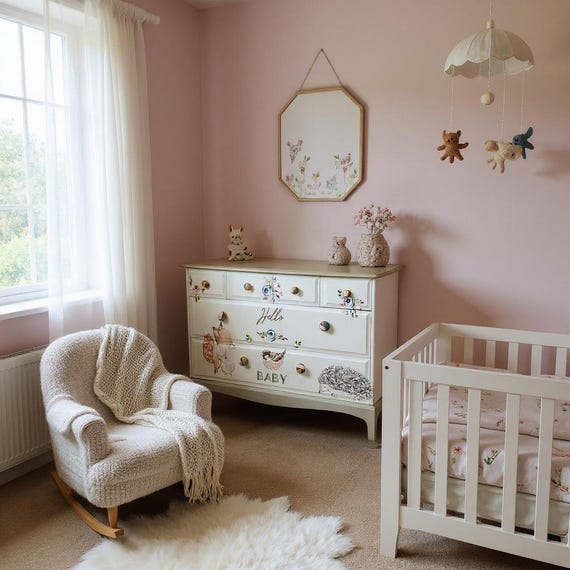 princess polly baby blue dress baby girl nursery tour 2022 // boho floral main image 1