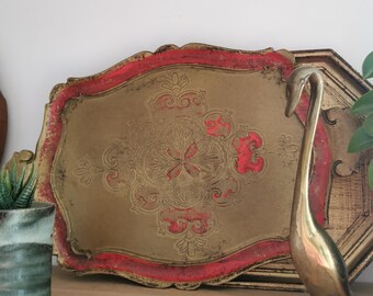 Florentine tray red/gold