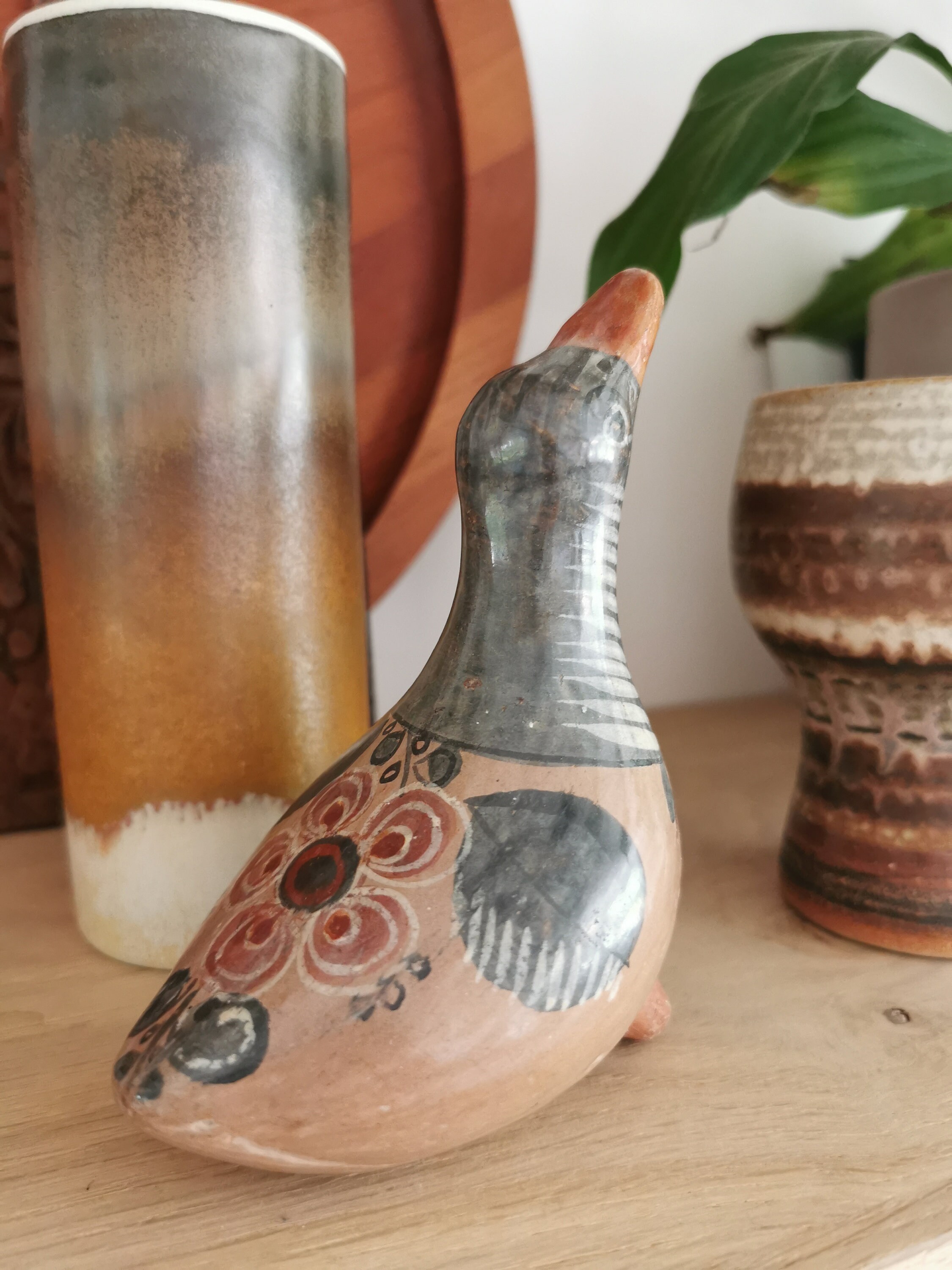 Tonala bird Mexican vintage ceramics