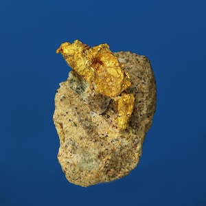 Native Gold Crystal on Caliche Matrix Natural Crystallized Gold Specimen - Sonora Mexico