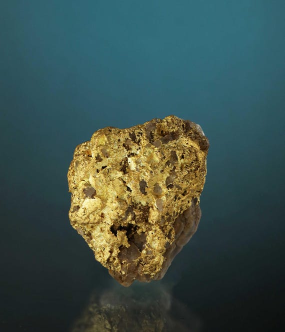 Crystallized Gold on Limonite Matrix High Purity Natural Gold