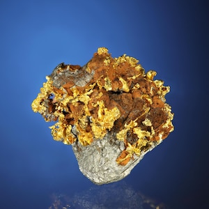 Gold Crystals on Iron Oxide Matrix Natural Crystal Gold Specimen - Placer County, California