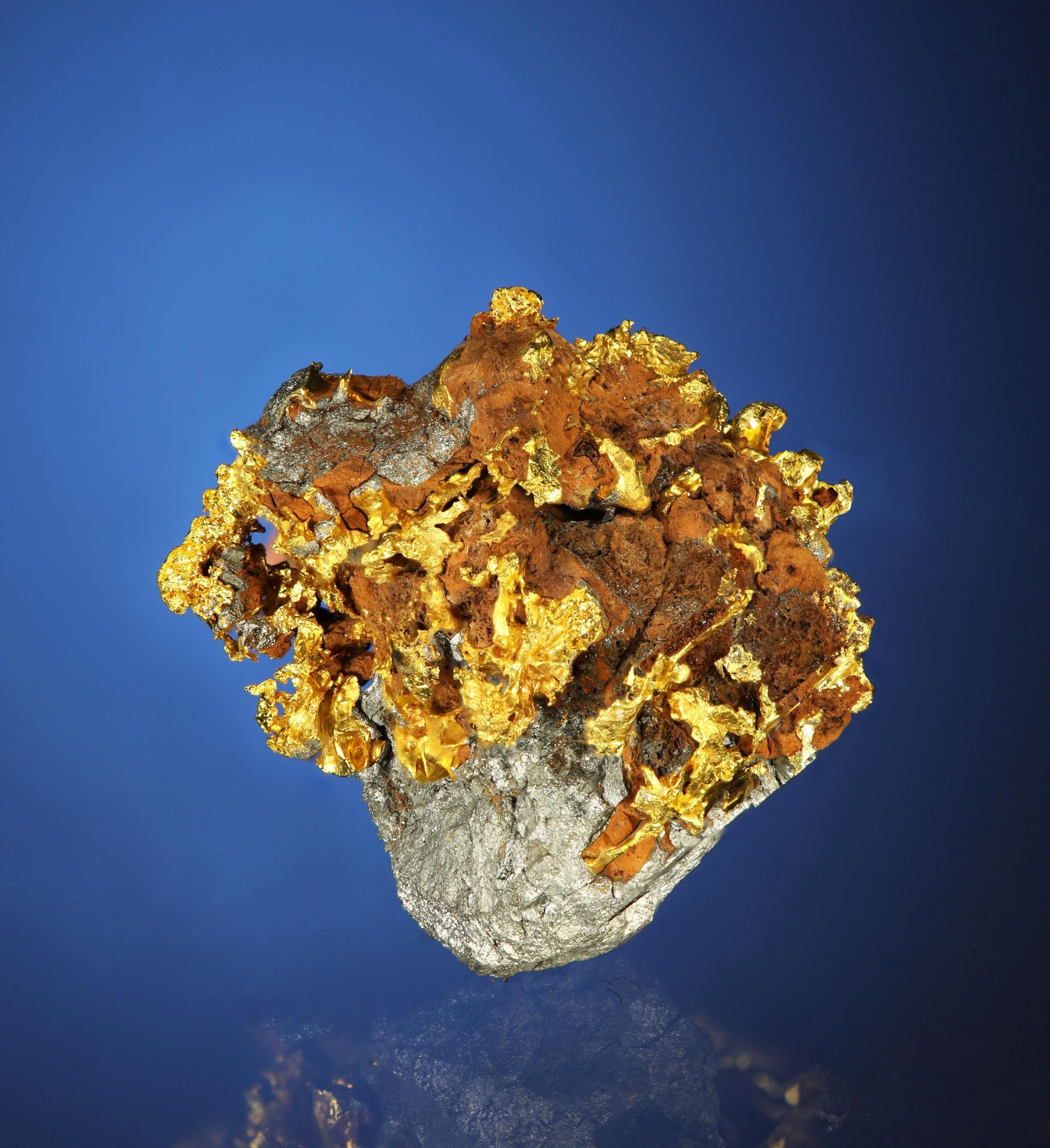 Gold Oxide Rocks Gold Crystals on Iron Oxide Matrix Natural Crystal Gold Specimen ...