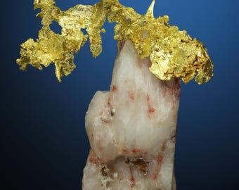 Native Gold on Quartz - Folsom Mining District, Sacramento County, California