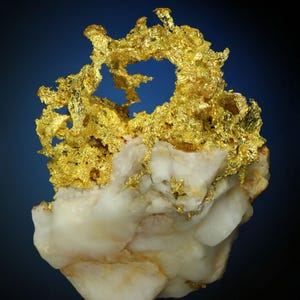 Crystallized Gold on Quartz Natural Crystal Gold Specimen - Folsom Mining District, California