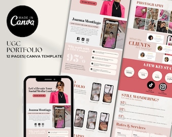 Editable UGC Portfolio Canva Template | Content Creator Website Landing Page