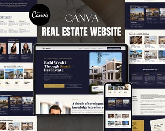 Real Estate Canva Website Template | Realtor Marketing Site (Instant Download)