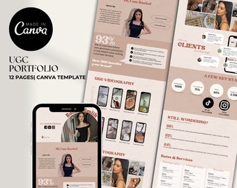 Editable UGC Portfolio Template | Canva Website, Media Kit (Digital Download)
