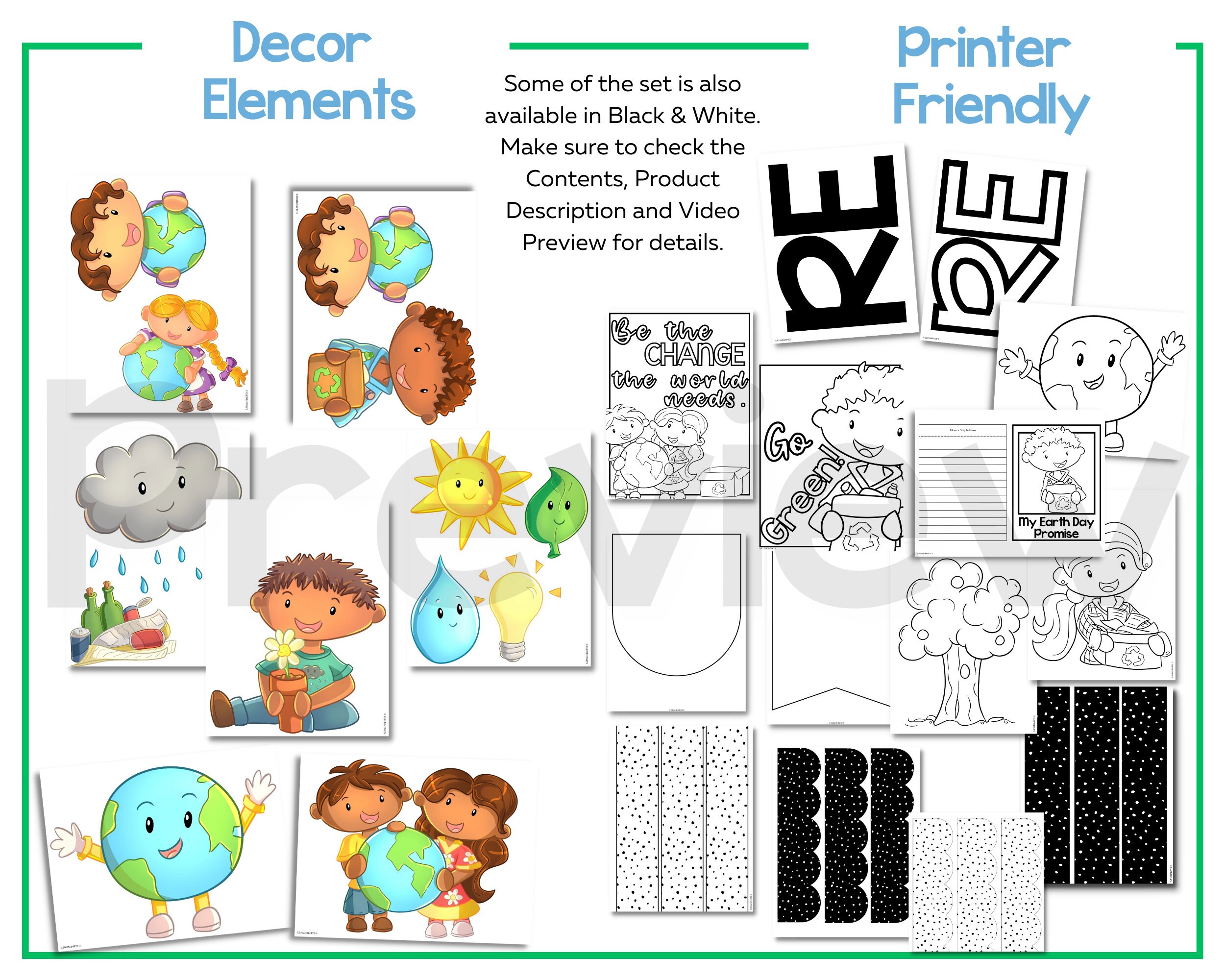 Earth Day Cute Kids Bulletin Board & Classroom Decor - Etsy