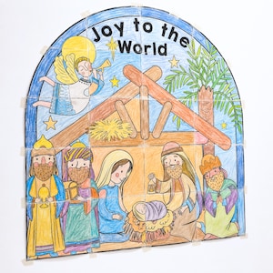 Póster colaborativo: Belén, Reyes Magos, Navidad, Aula, Iglesia, Tablón de anuncios, Actividad grupal