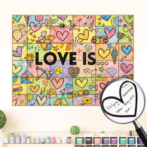 Affiche collaborative de la Saint-Valentin | « L'amour c'est… » Activité de coloriage à imprimer pour la classe ou l'école à la maison