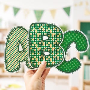 Green and Gold Lettering Pack | Editable Bulletin Board Titles for Classroom and Door Decor