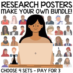 Research Activity Posters - Create your own Custom Bundle - Educational Classroom Decor with Influential People in History