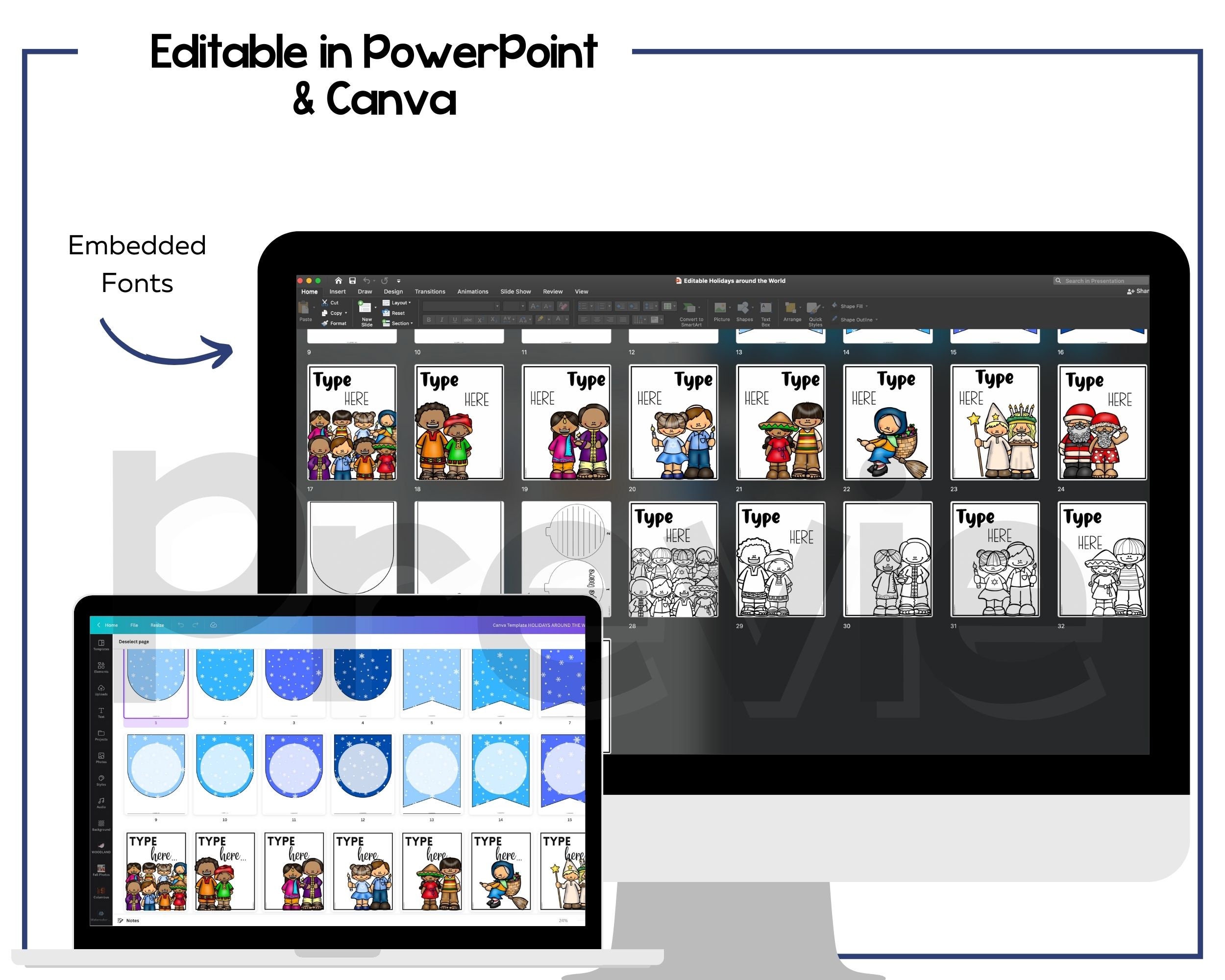 世界中のクリスマス掲示板と教室の装飾キット + 編集可能なバージョン | 世界の 68 か国の冬の休日 - Etsy 日本