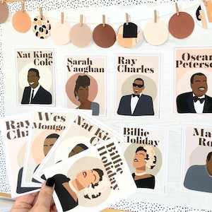 Jazz Posters for Bulletin Board, Jazz Musicians Printable Classroom Decor, Music Room Decor