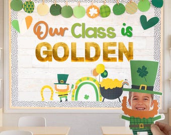 St. Patrick's Day Leprechaun Bulletin Board Decor: Photo Craft & Writing Prompts