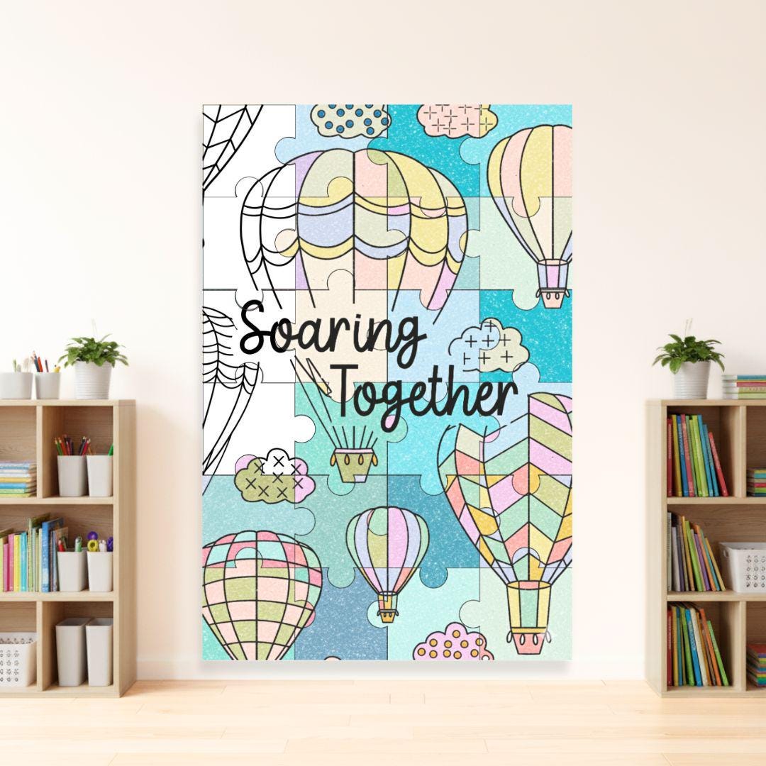 Hot Air Balloons Puzzle Collaborative Poster – Printable Classroom ...