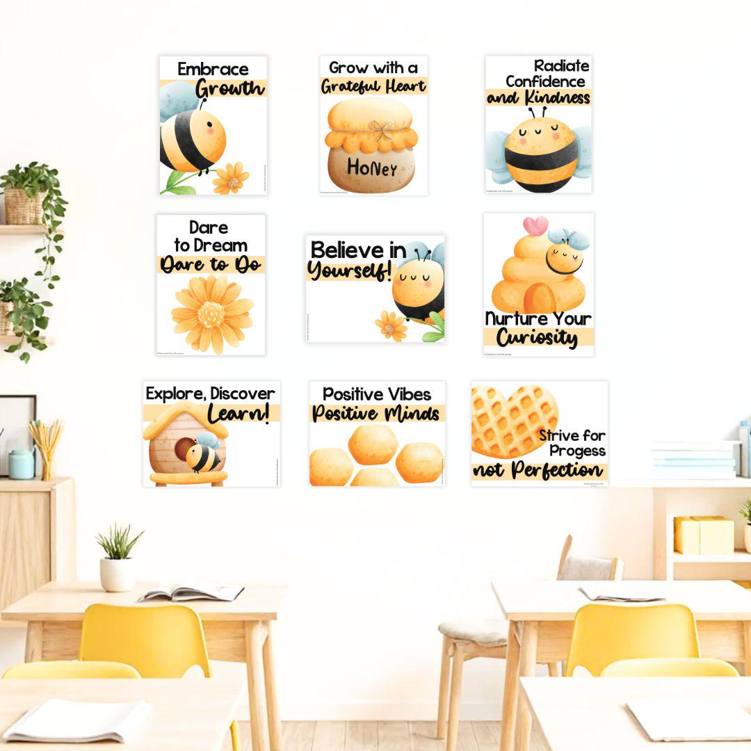 Busy Bee Growth Mindset Posters - Motivational Notes, Social Emotional ...