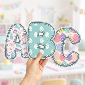 Easter Eggs Lettering Pack | Editable Bulletin Board Titles for Classroom and Door Decor