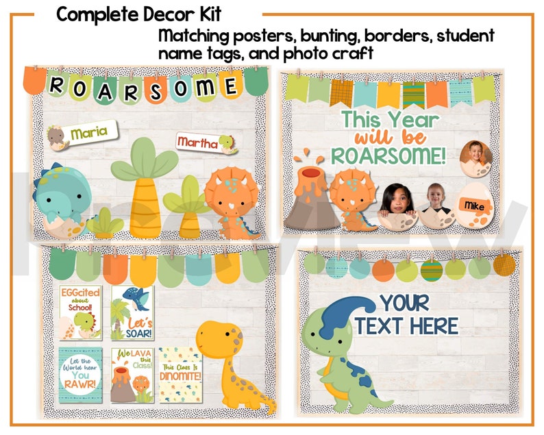 Dinosaur Bulletin Board Kit | Dinosaur Classroom Decor | Back to School ...