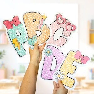 Printable Pastel Composition Notebook Letters & Numbers - Back to School Theme for Bulletin Boards Titles | Classroom Decoration Elements
