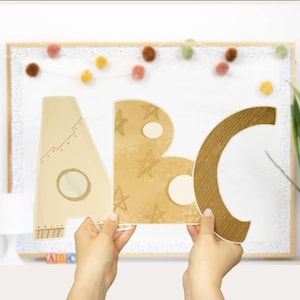 Space Alphabet Lettering for Bulletin Board Titles, Classroom Decor and Door Decor - PowerPoint and Canva Template