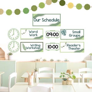 Classroom Schedule Display - Jungle Safari, Printable Classroom Decor, Back to School, Instant Download