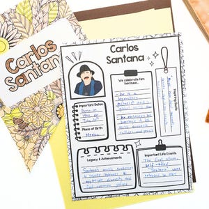 Hispanic Heritage Month Recherche Poster - druckbare Biografie Aktivität mit farbiger Wimpelkette