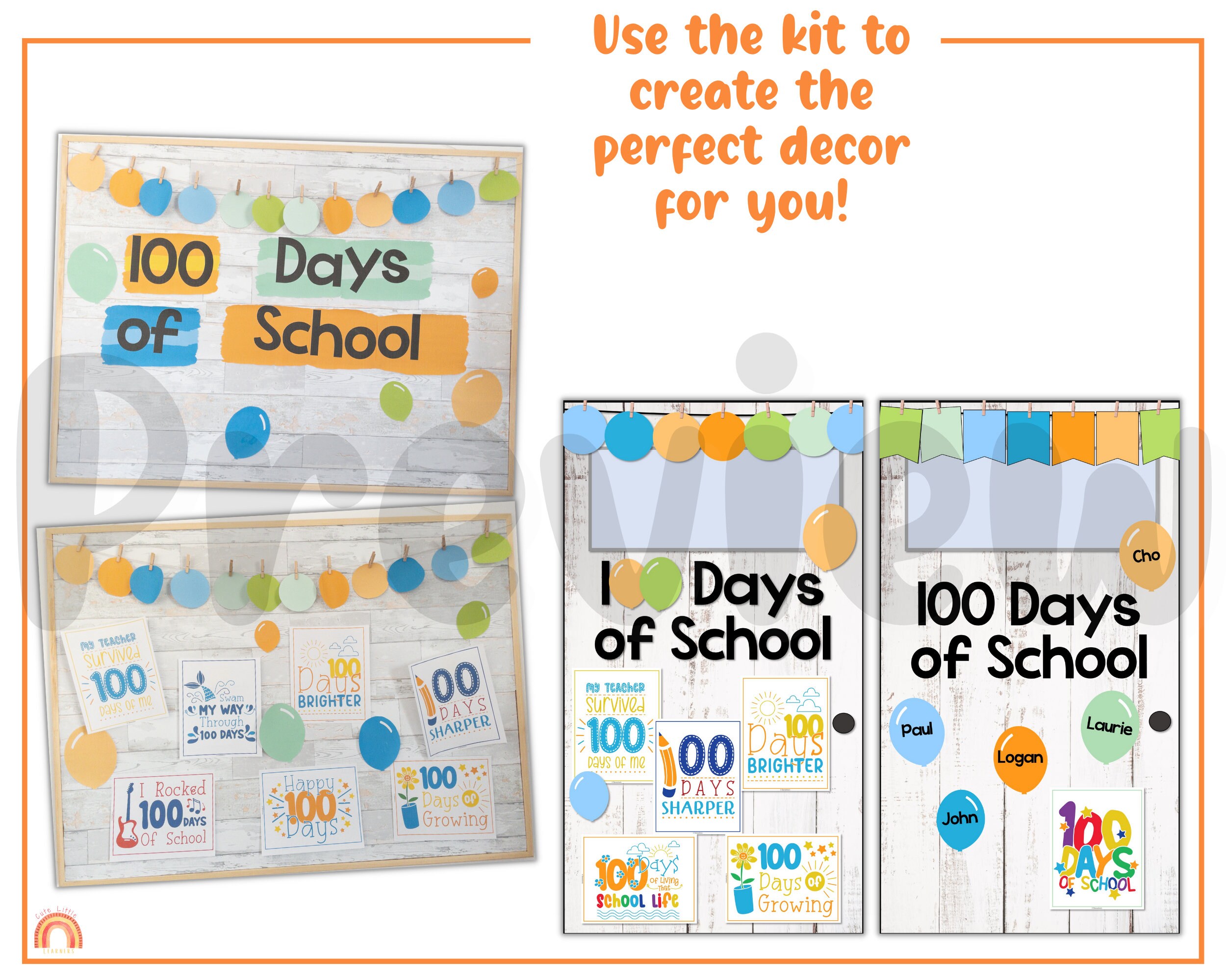 100 Days of School Bulletin Board & Classroom Decor Editable - Etsy