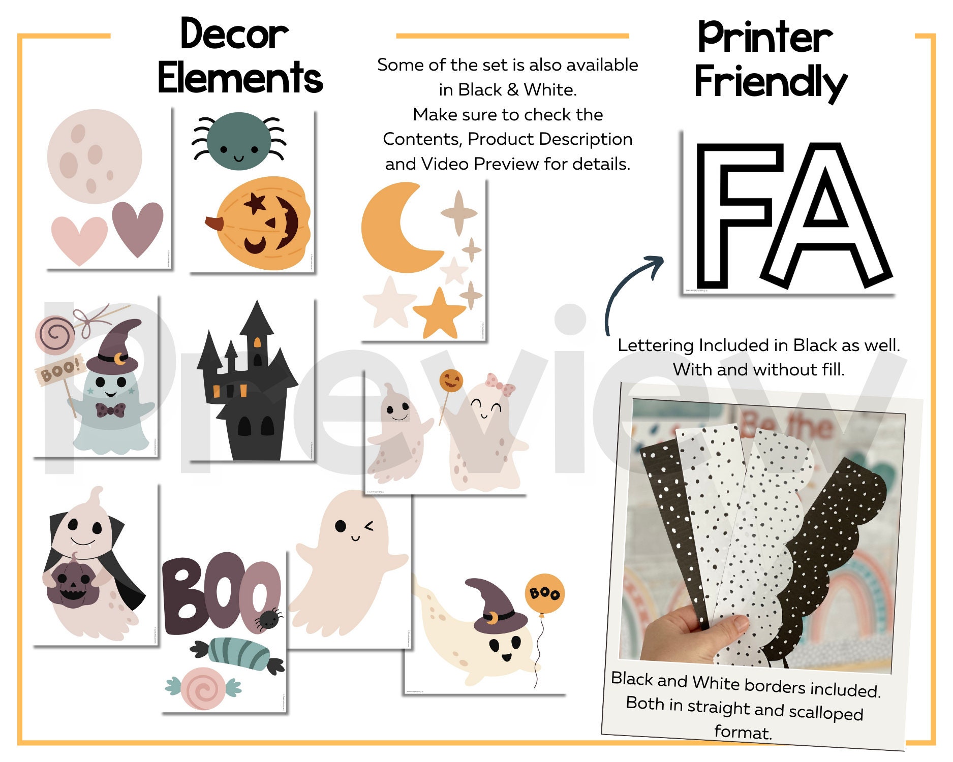 Halloween Ghost Bulletin Board & Classroom Decor Editable Versions ...