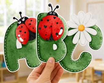 Spring Ladybugs Lettering | Editable Bulletin Board Titles for Classroom and Door Decor