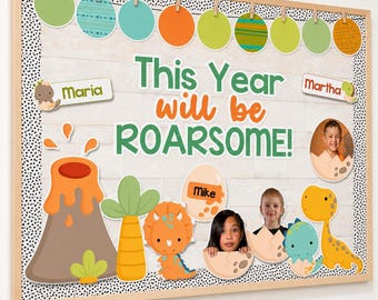 Dinosaur Bulletin Board Kit | Dinosaur Classroom Decor | Back to School / New Years Theme