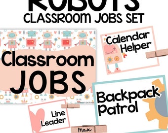 Editable Classroom Jobs - Robots and AI Themed Bulletin Board & Classroom Decor - Back to School, and Classroom Management