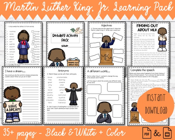 Martin Luther King Jr. Learning Set of ELA Worksheets